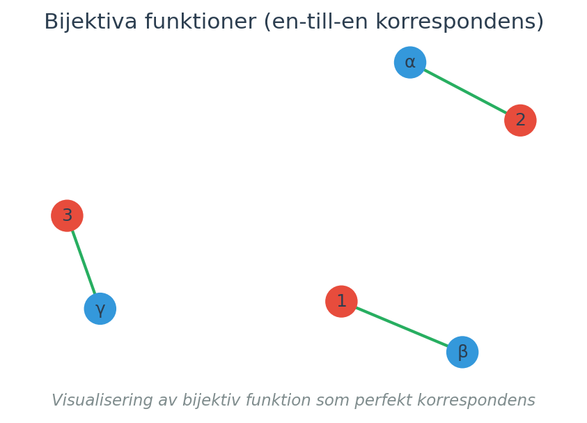 Visualisering av bijektiv funktion som perfekt korrespondens